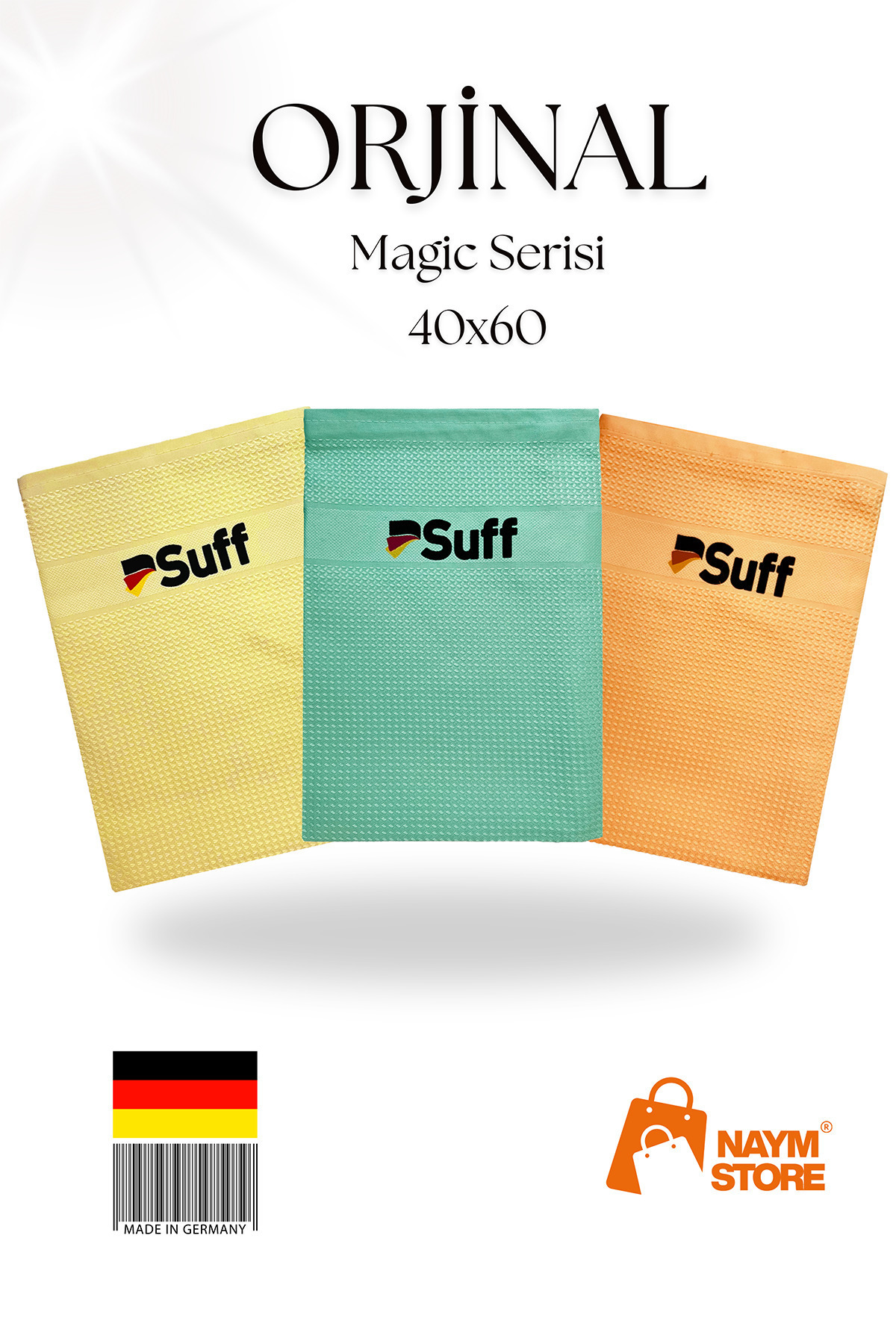 Suff İTHAL 3'LÜ MİKROFİBER TEMİZLİK BEZİ | MAGIC SERIE| 40 X 60