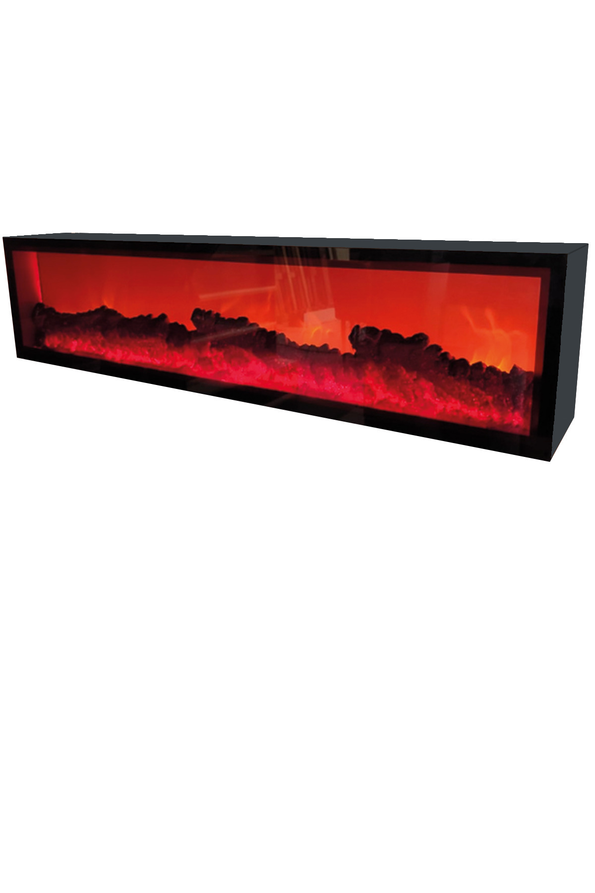 Dekoratif Elektrikli Şömine - 108.5x25.5x17.5 Cm - Farklı Renk Modları,kumandalı, Bluetooth Ses.