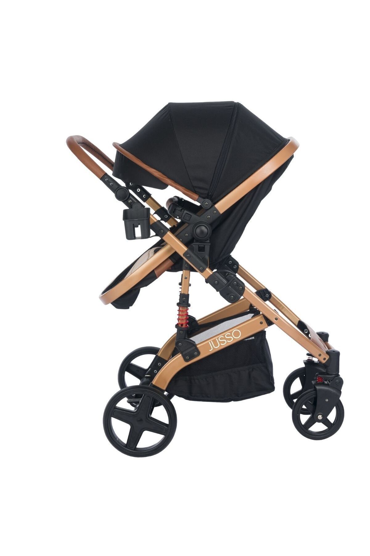 Jusso Pro Max Travel Sistem Bebek Arabası Gold Siyah fotoğrafı 5 (önizleme)