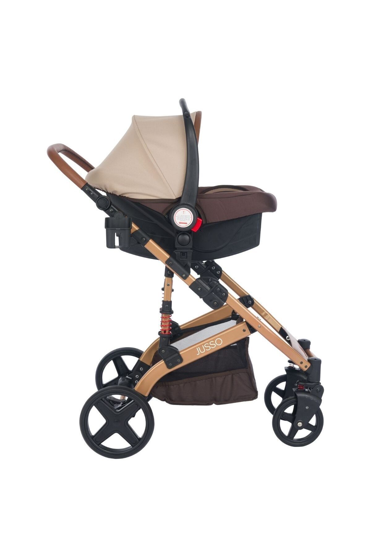 Jusso Pro Max Travel Sistem Bebek Arabası Gold Kahve fotoğrafı 6 (önizleme)