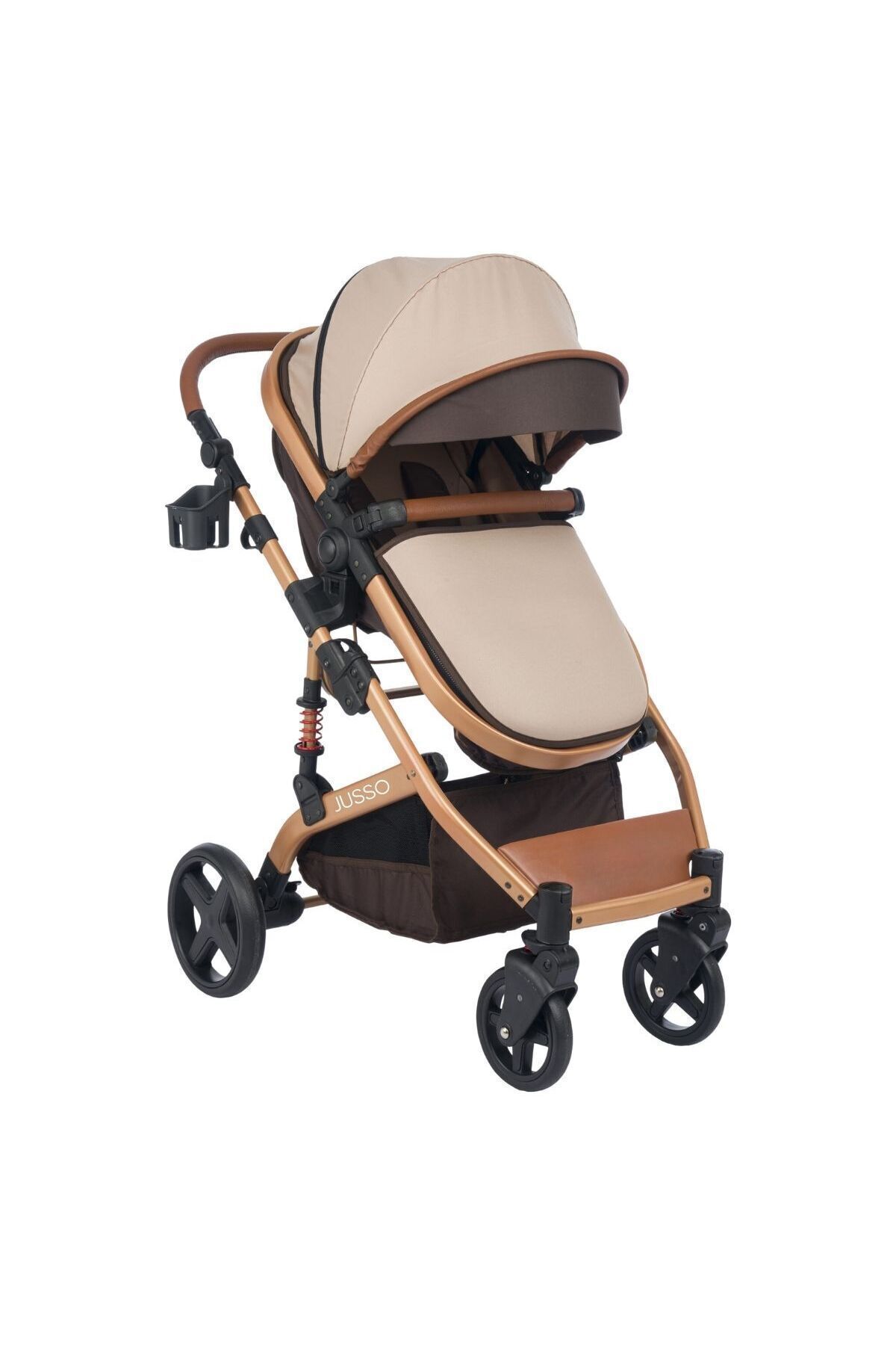 Jusso Pro Max Travel Sistem Bebek Arabası Gold Kahve fotoğrafı 3 (önizleme)