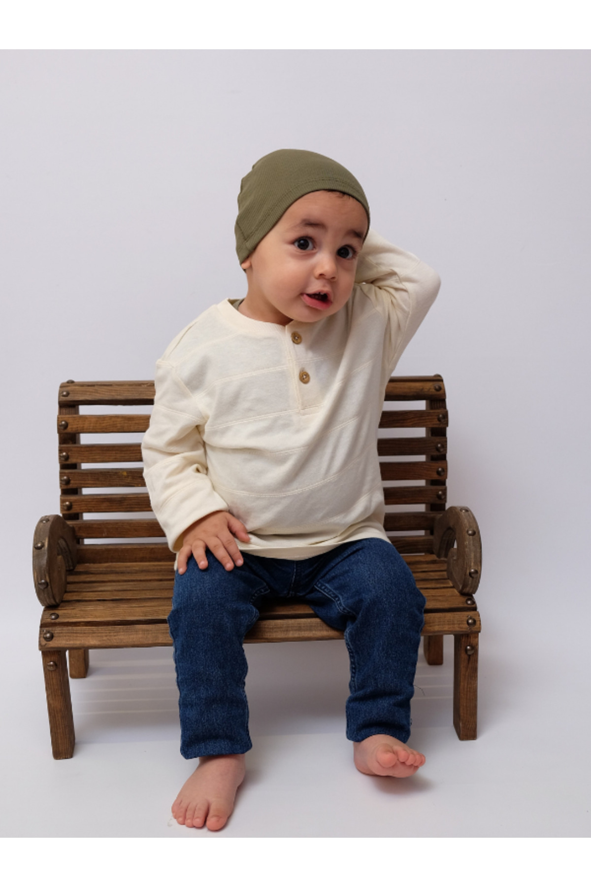 Damla Bebek & Çocuk Pamuk Bere 4'lü Set + 3'lü Boyunluk Hediyeli Yumuşak Ve Hassas fotoğrafı 5 (önizleme)