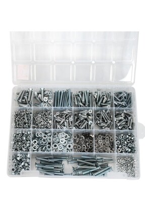 Netzerkoz 1741 parça 17 çeşit (M3,4,5,6) YHB Metrik Vida, Somun, Pul Seti, Mo...