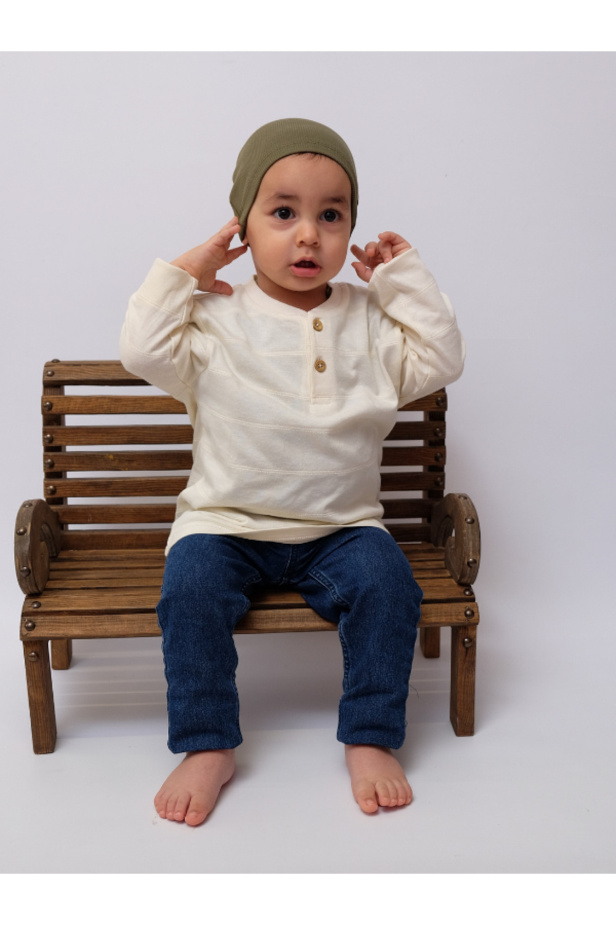 Damla Bebek & Çocuk Pamuk Bere 4'lü Set + 3'lü Boyunluk Hediyeli Yumuşak Ve Hassas fotoğrafı 6 (önizleme)