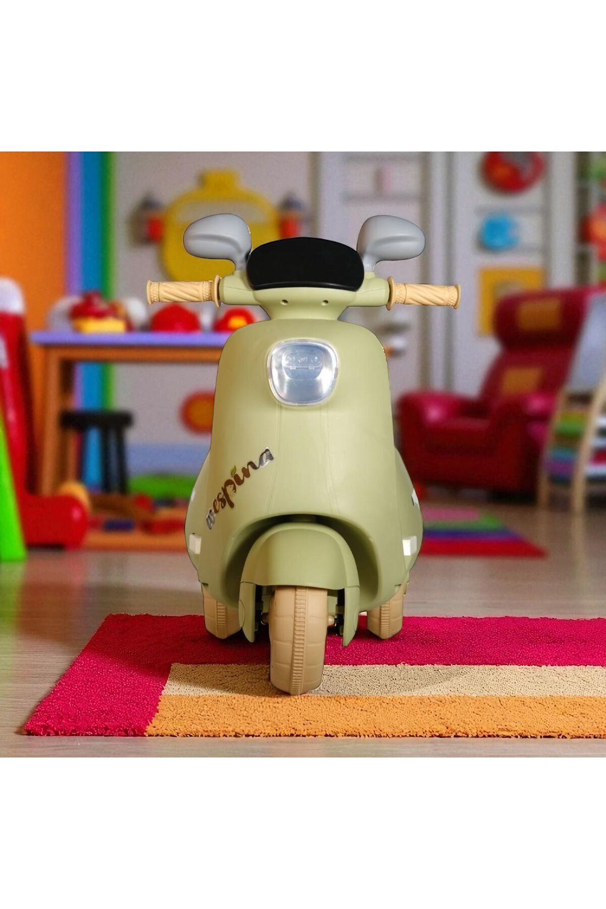 WESPİNA Akülü 3tekerlekli Çocuk Motoru Uzaktan Kumandalı 50kilo Taşıma Kapasiteli Müzik Çalarlı 1-7Yaş