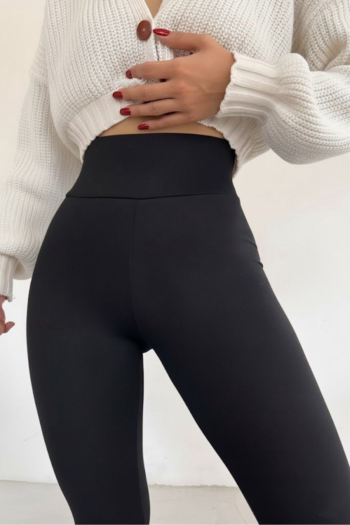CRNSSWİMWEAR Γυναικείο μαύρο κολάν με ψηλόμεσο κορσέ που δεν διαφανεί