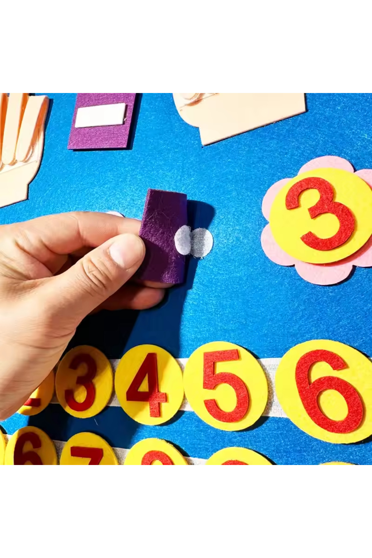 تخته ریاضی مونتهسوری برای کودکان نوپا، اسباببازی نمدی، اعداد انگشتی، اسباببازی ریاضی، شمارش کودکان، آموزش ابتدایی