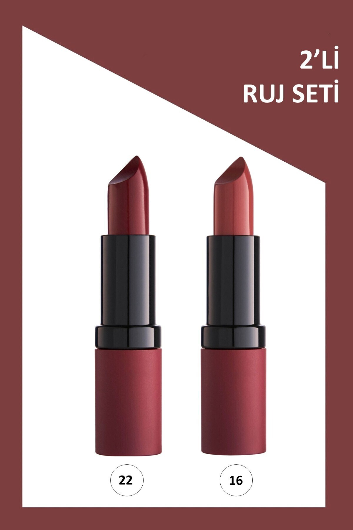 گلدن رز ست دو عددی رژ لب مات مخملی - شماره: 22-16