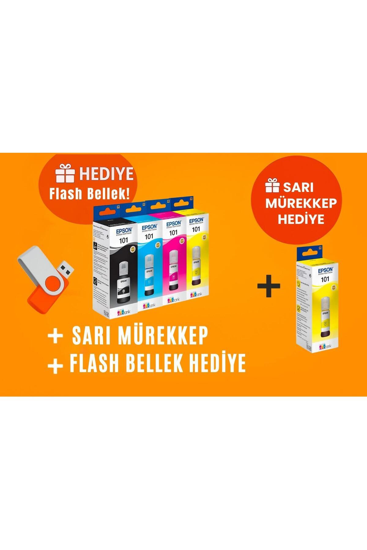 EPSON 101 Ecotank L6260 Orjinal Mürekkep Seti + 1 Sarı Hediye 14u1316