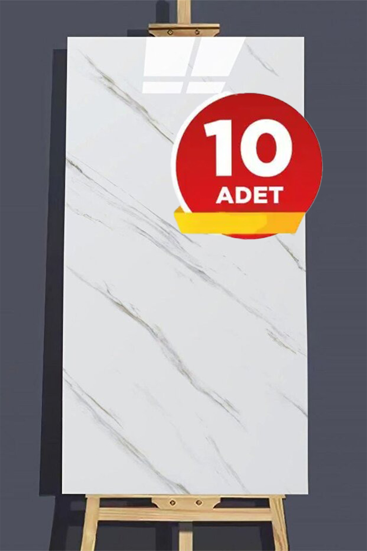BienHome 10 Adet, 30x60 Cm Açık Beyaz Siyah Mermer Desenli Kendinden Yapışkanlı Kaplama Pvc Panel - Fiyatı, Yorumları