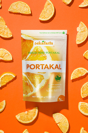 sekafarm Dondurularak Kurutulmuş Portakal 20 g – Freeze Dry Meyve Cipsi