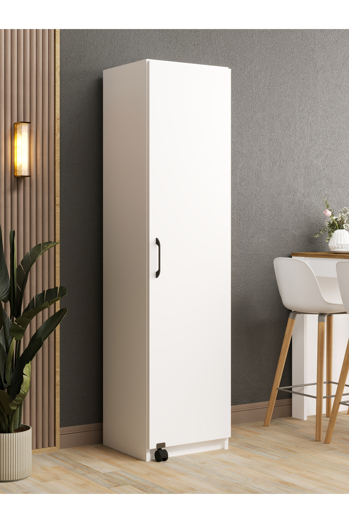 KuzeyLife Novens Çok Amaçlı Erzak-Kiler Dolabı Tek Kapaklı Beyaz