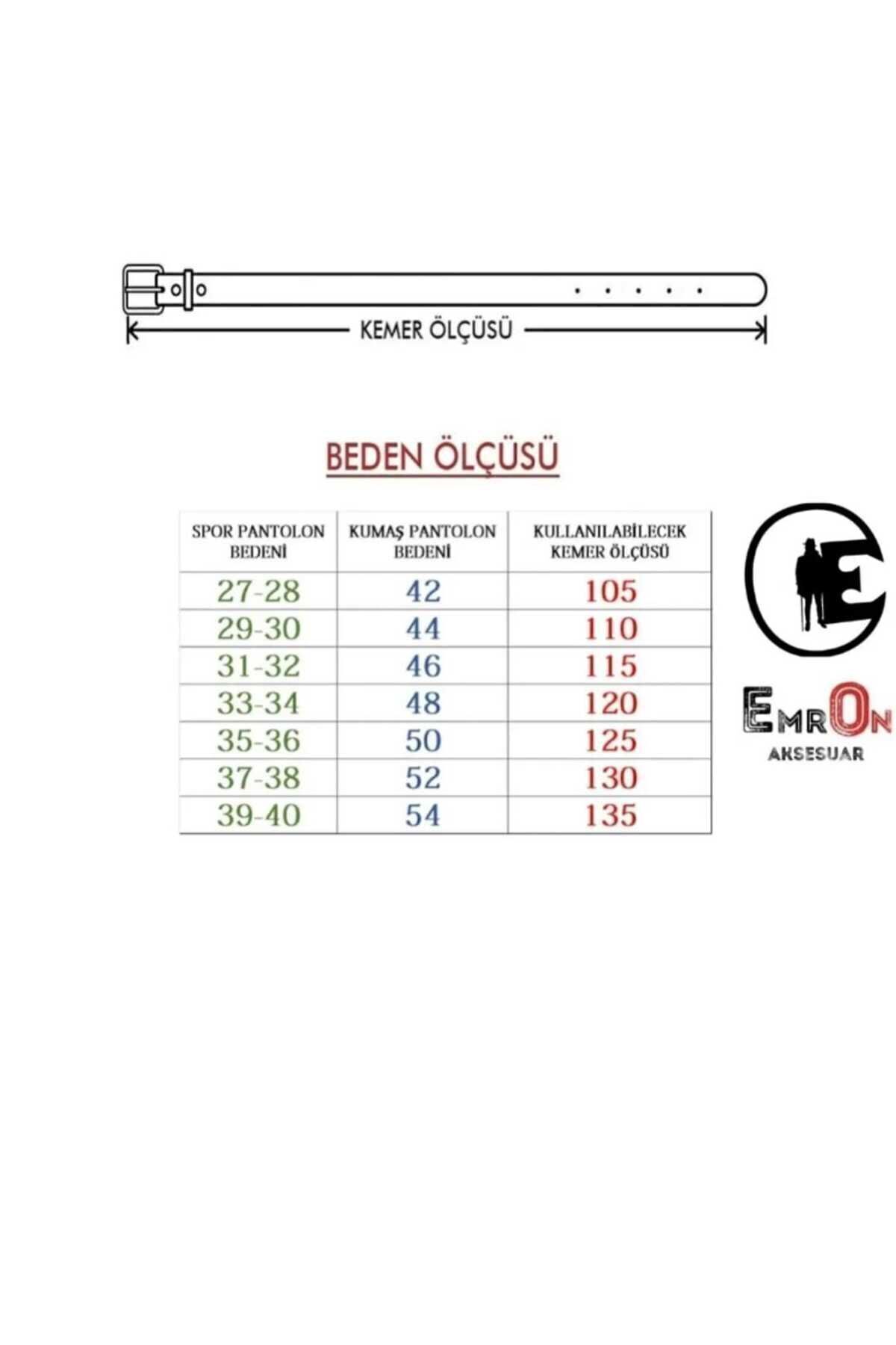EmrOn  % 100 Hakiki Deri, Kaliteli Marka Toka 5 Cm Erkek Kemer, Kot Pantolon Deri Kemer - Görsel 4