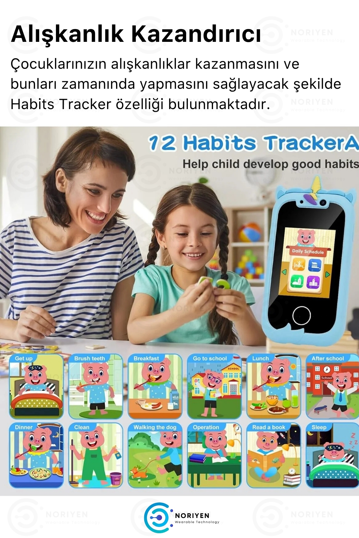 Çocuklar İçin Akıllı Cep Telefonu - Sim Kartsız - İnternetsiz Çift Kameralı Müzik Kamera Telefon