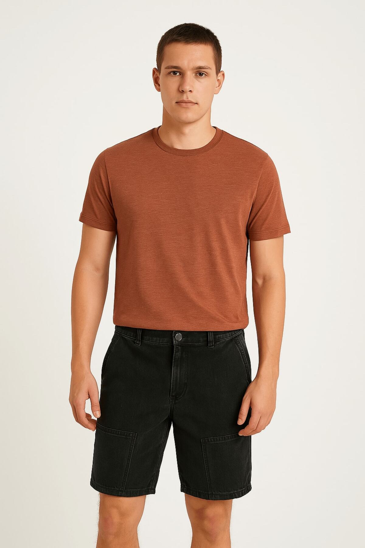 Men's Pocket Detailed 100% Cotton Comfortable Cut Anthracite Jean Capri