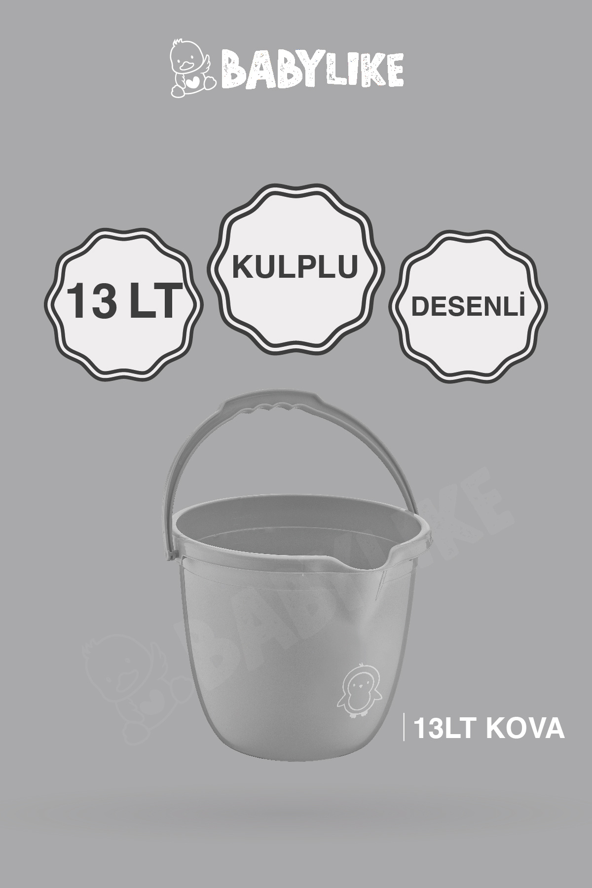 Babylike Çocuklar için 2'li Banyo Seti- Kulplu Kova & Oluklu Maşrapa fotoğrafı 3 (önizleme)