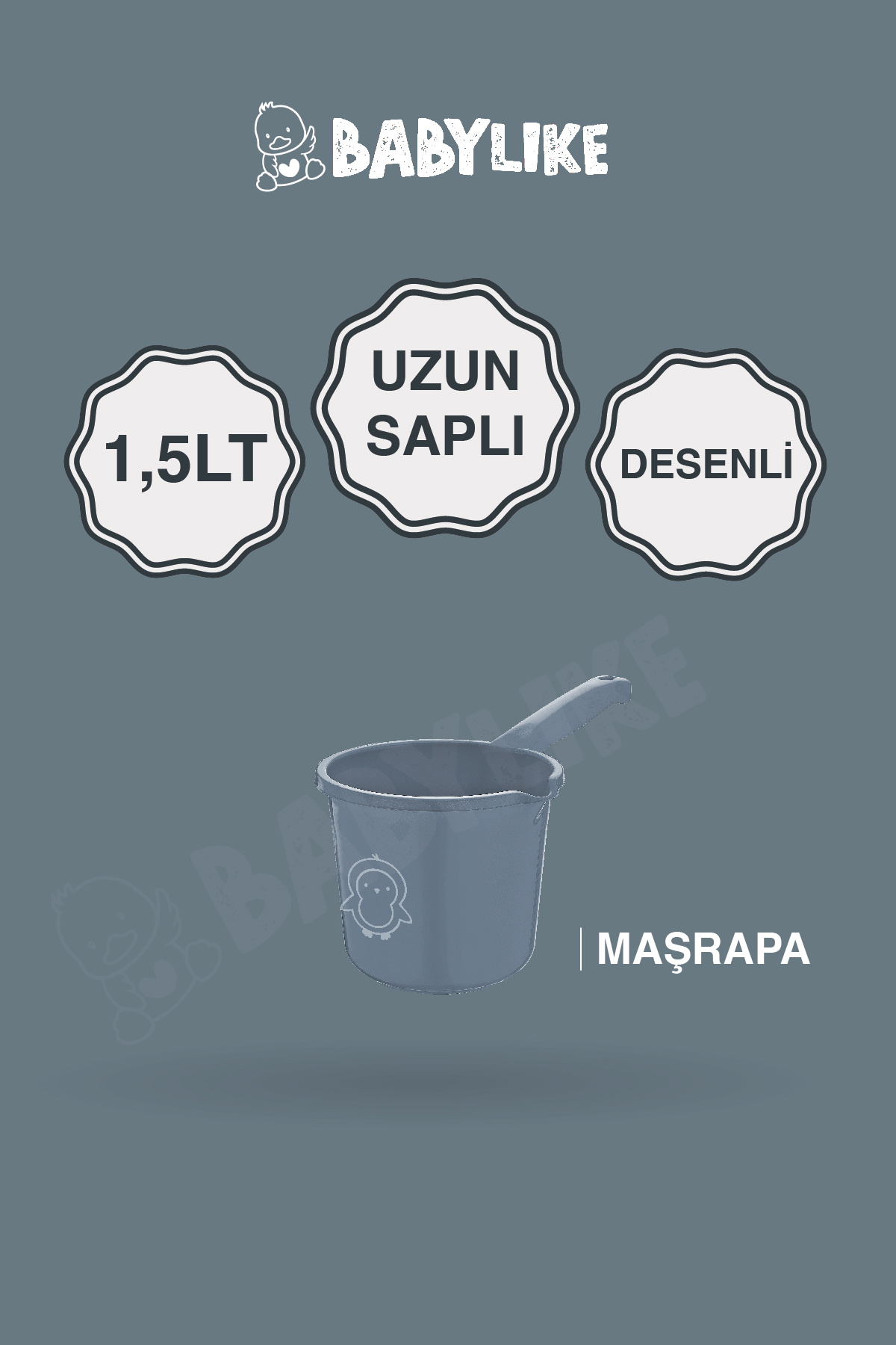 Babylike Çocuklar için 2'li Banyo Seti- Kulplu Kova & Oluklu Maşrapa fotoğrafı 4 (önizleme)
