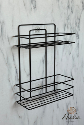 Nuka Ev Aksesuarları İster Yapışkanlı İster Vidalı Iki Katlı Banyo Düzenleyic...