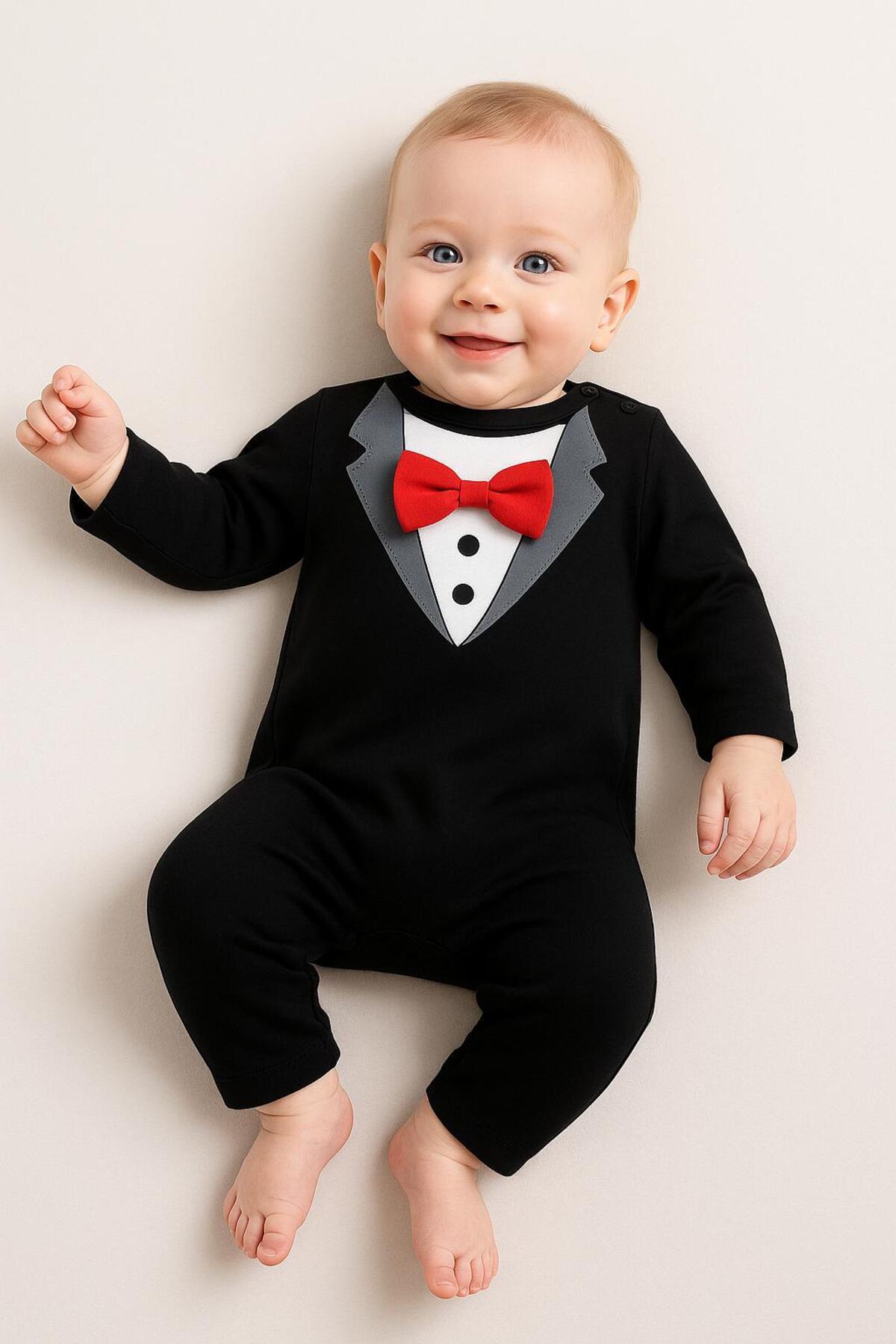 nevrankids Organik Pamuk Papyon Kruvaze Baskılı Elıt Tulum fotoğrafı 4 (önizleme)