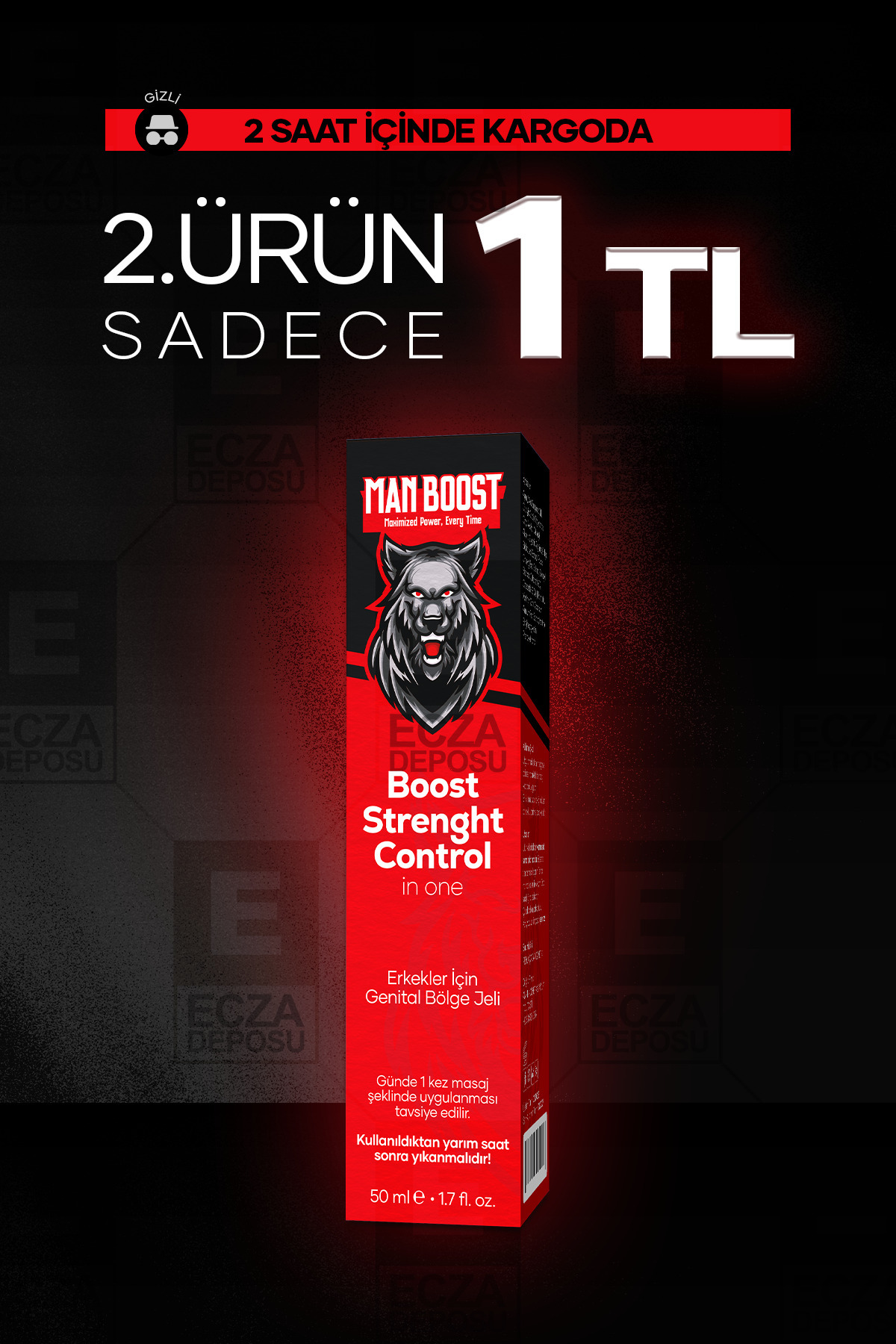 ManBoost Erkeklere Özel Buyütücü ve Sertleştiricilı Mucize Krem 50ML - Vorevia