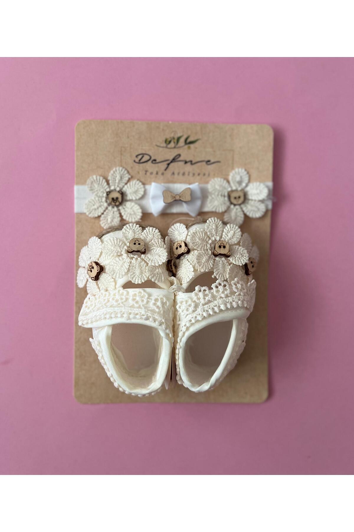 BABY WEAR Dantelli Bebek Patik & Saç Bandı fotoğrafı 3 (önizleme)