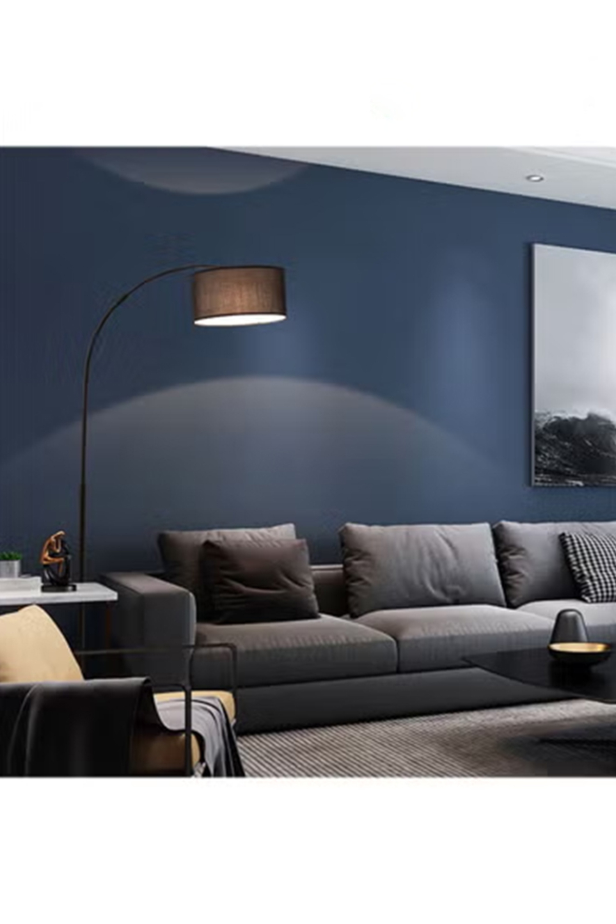 مصباح أرضي LED عمودي بتصميم كلاسيكي منحني