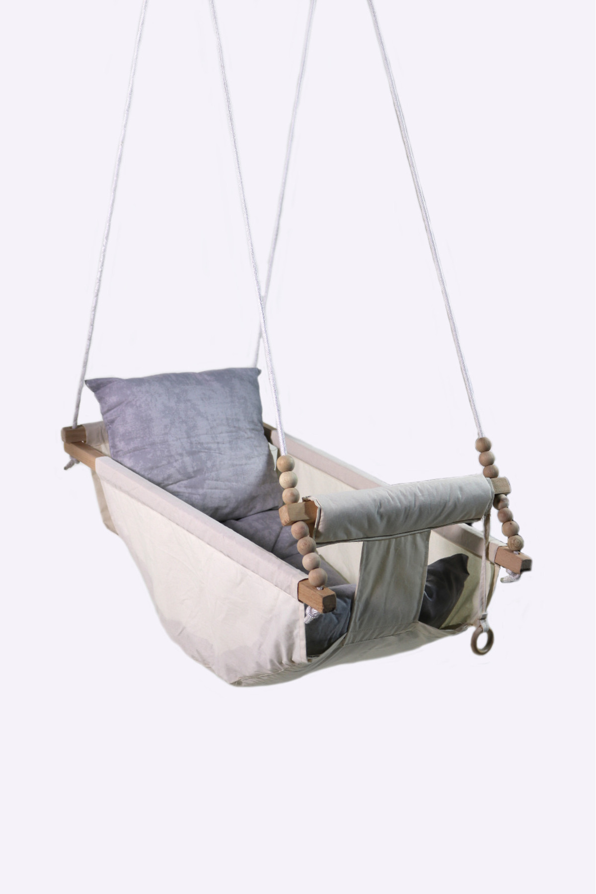Webburada Misa Shop  Gri Organik Swing Çocuk Salıncak Yatak İpli Tavan Salıncak Hamak fotoğrafı 5 (önizleme)