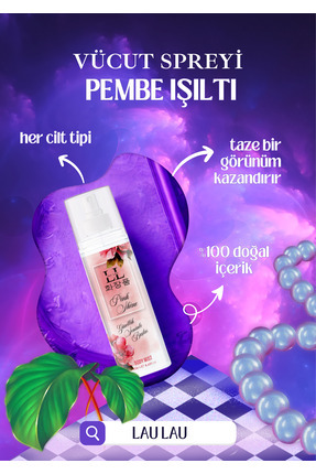 LAU LAU Body Mist Pink Shine - Vücut Spreyi, Pembe Işıltı, 200 ml