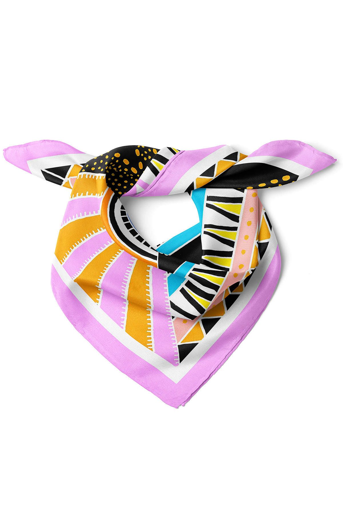 nehir eşarp Geometrik Ritim Desen Fular Bandana 50x50 Cm