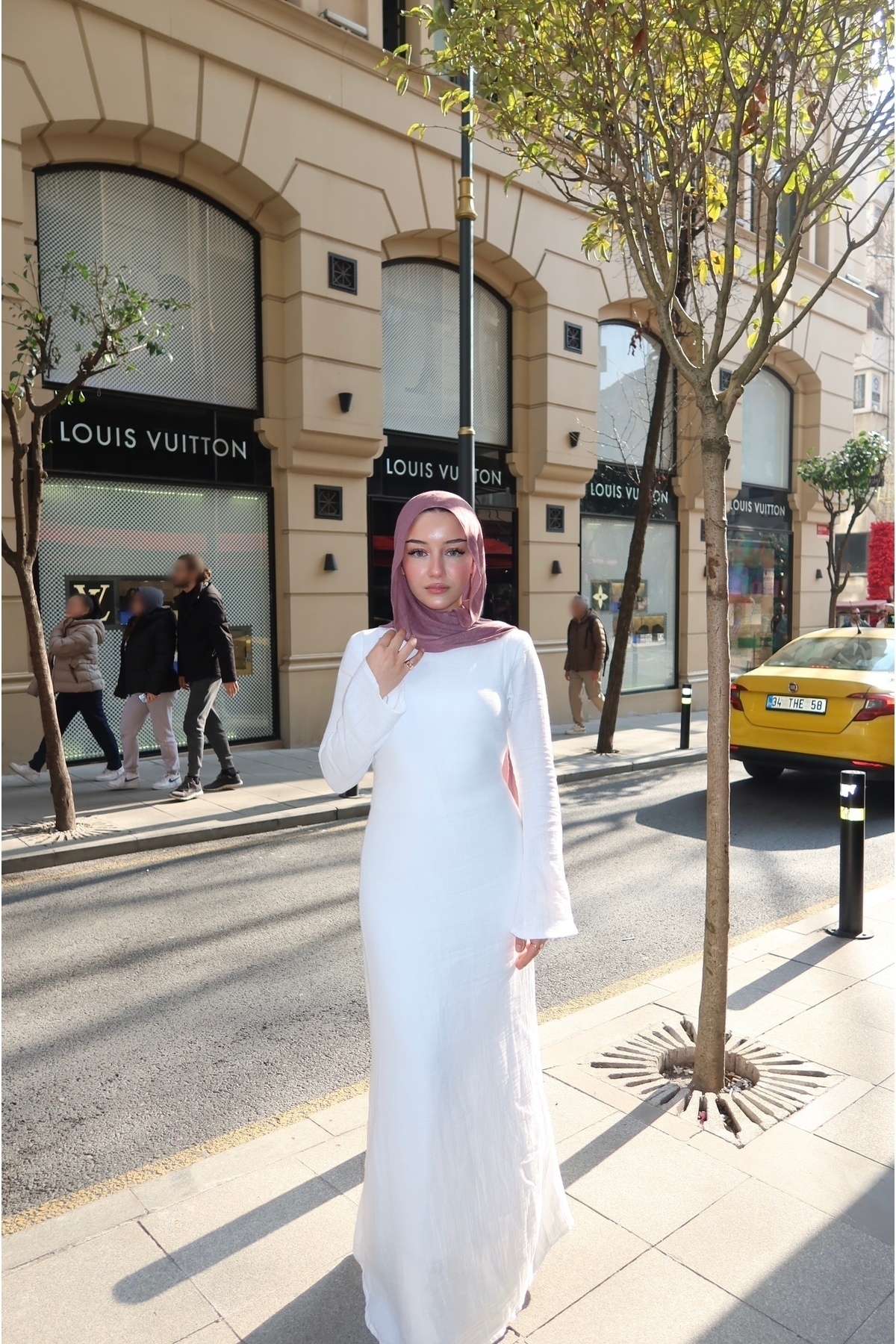 FASHION  Müslin Keten Elbise - Görsel 4