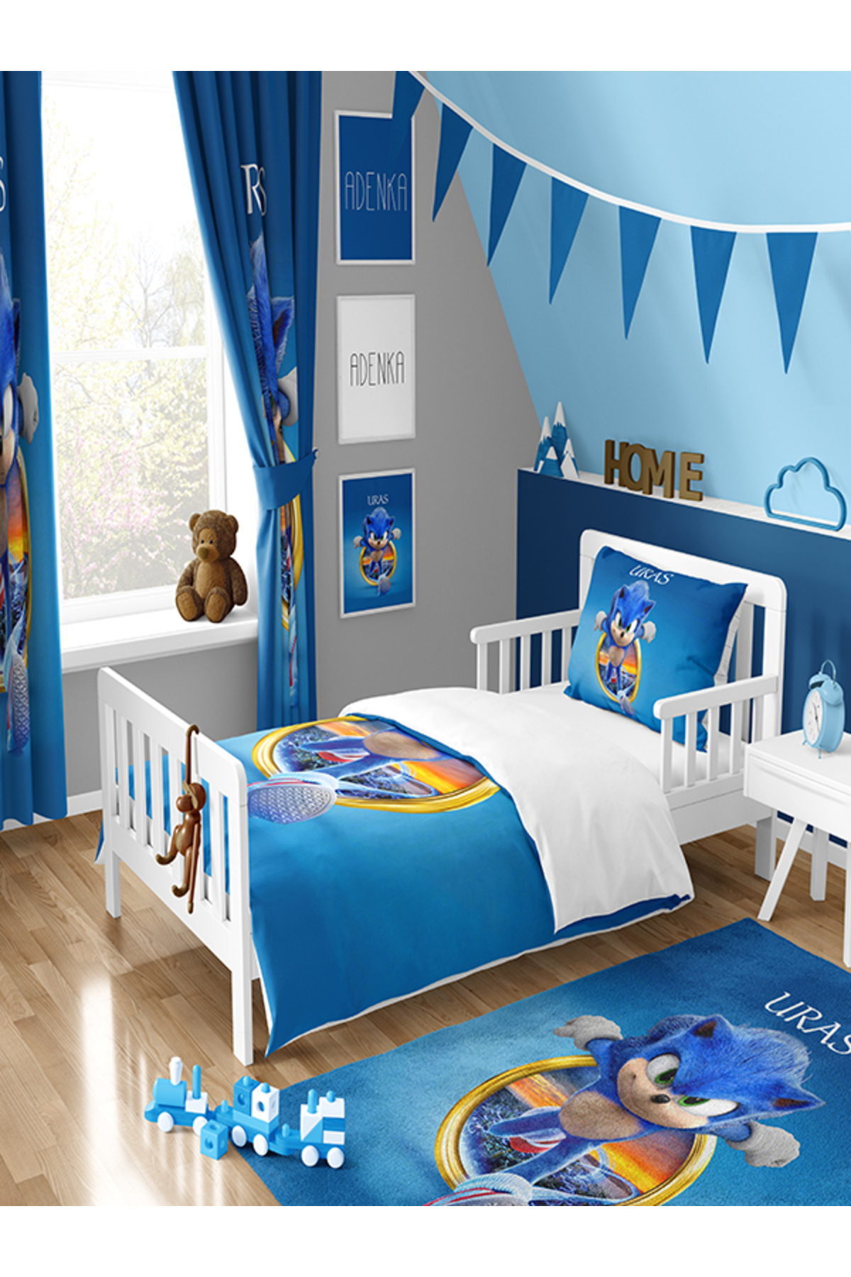 adenkahome İsme Özel, Sonic Desen Tek Kişilik Nevresim Seti fotoğrafı 6 (önizleme)