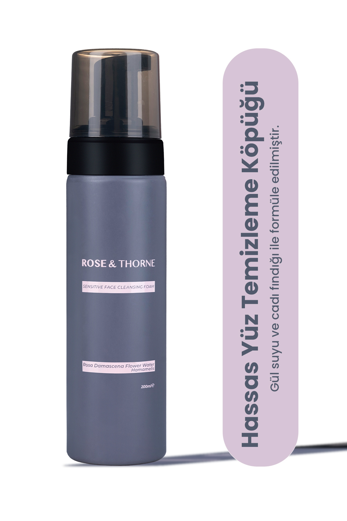 ROSE & THORNE Derinlemesine Yüz Temizleyici Cadı Fındığı ve Gül Özlü Yüz Temizleme Köpüğü 200 ML