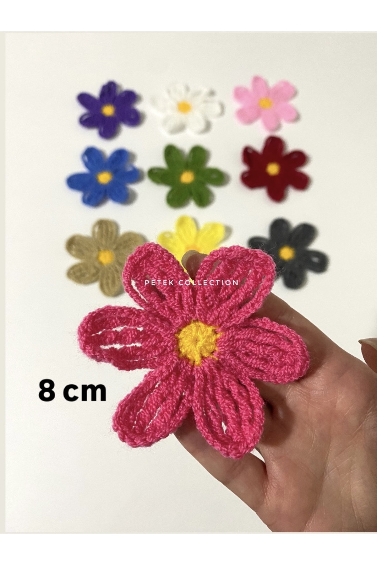 Petek Collection Örgü çiçek motifler (Karışık renk,10 lu paket)