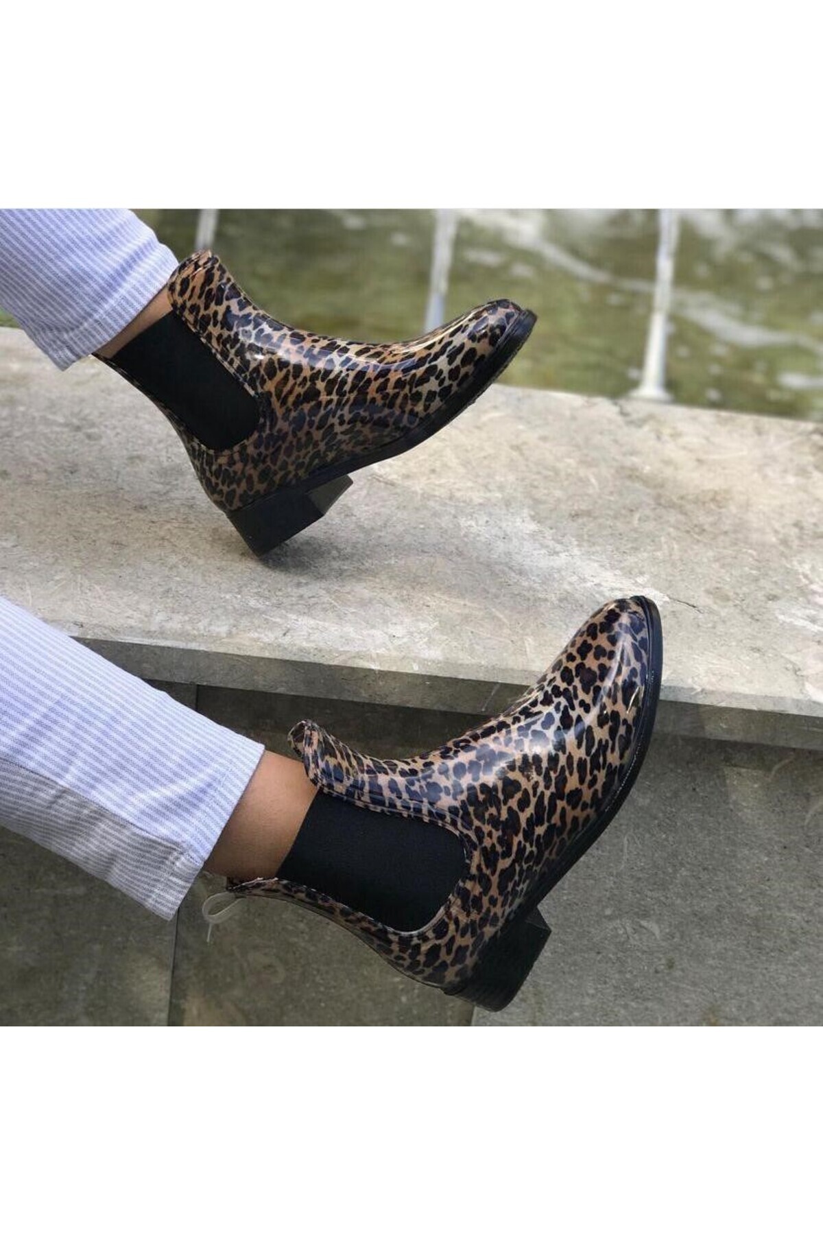 MioMia Şah Kadın Leopar Yağmur Botu