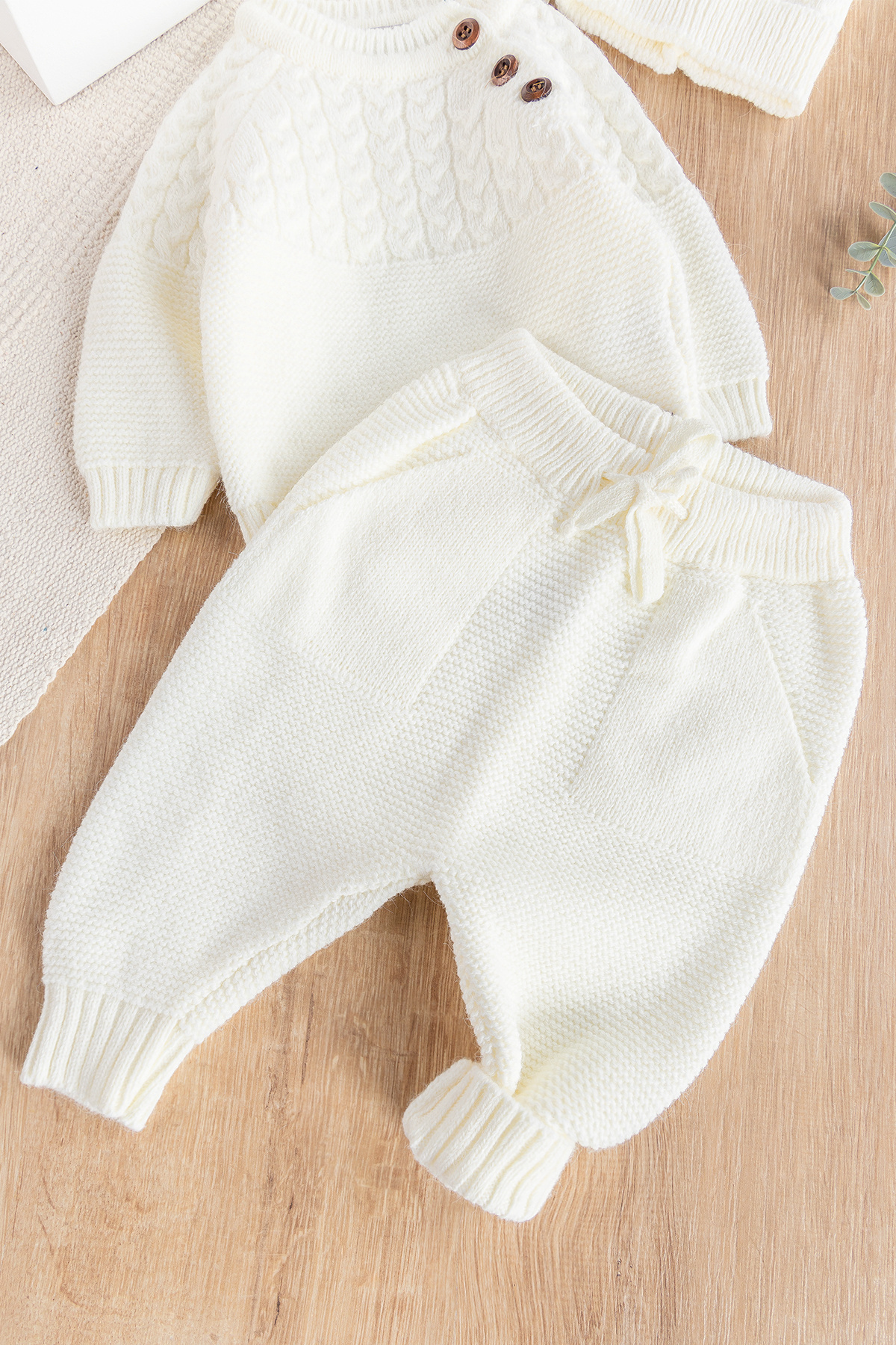 Babymod Erkek Bebek Bereli Triko Kışlık Bebek Takım Şapkalı Bebek Takım fotoğrafı 5 (önizleme)