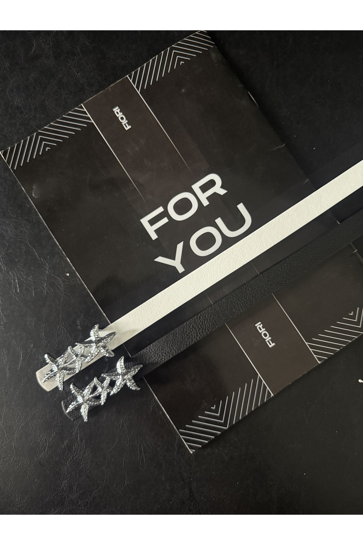 Fiori  2'li Yıldız Gümüş Tokalı Kadın Kemeri, Ceket Kemeri, Gömlek Kemeri, Elbise Kemeri - Görsel 4