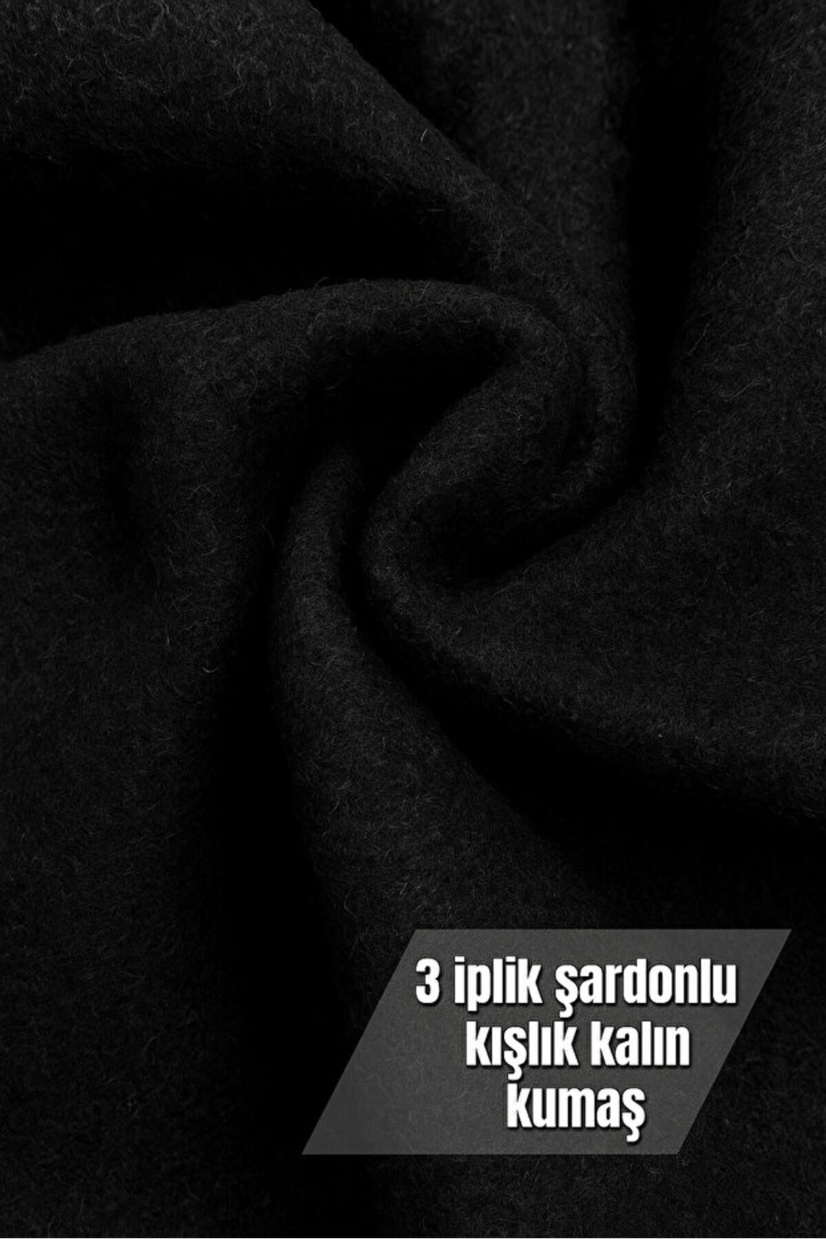 ژاکت بافتنی کلاه‌دار مشکی یقه گرد طرح گوتیک سایز بزرگ زیپ‌دار — مشکی goıthxj1m — تصویر 3 از 3