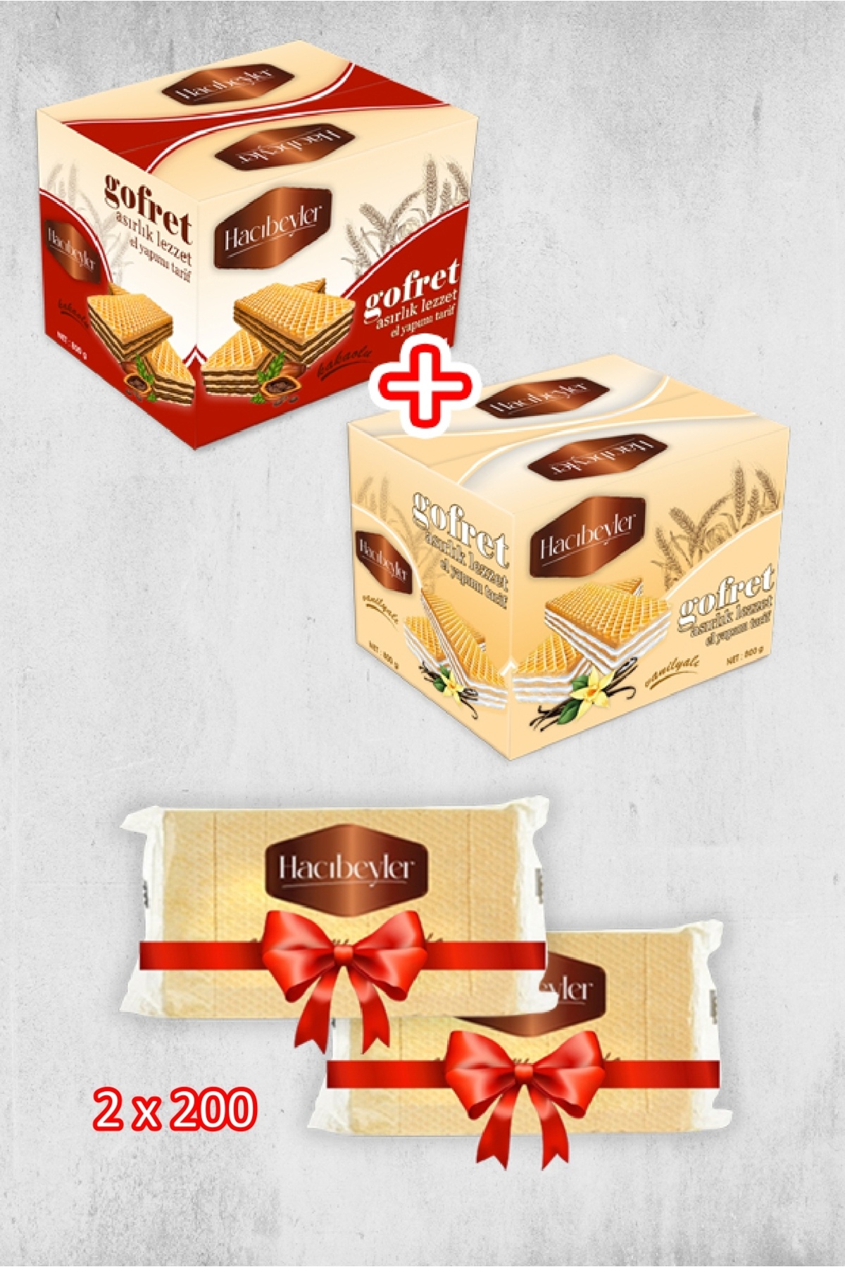 HACIBEYLER 800 gr kakaolu ve vaniyalı gofret