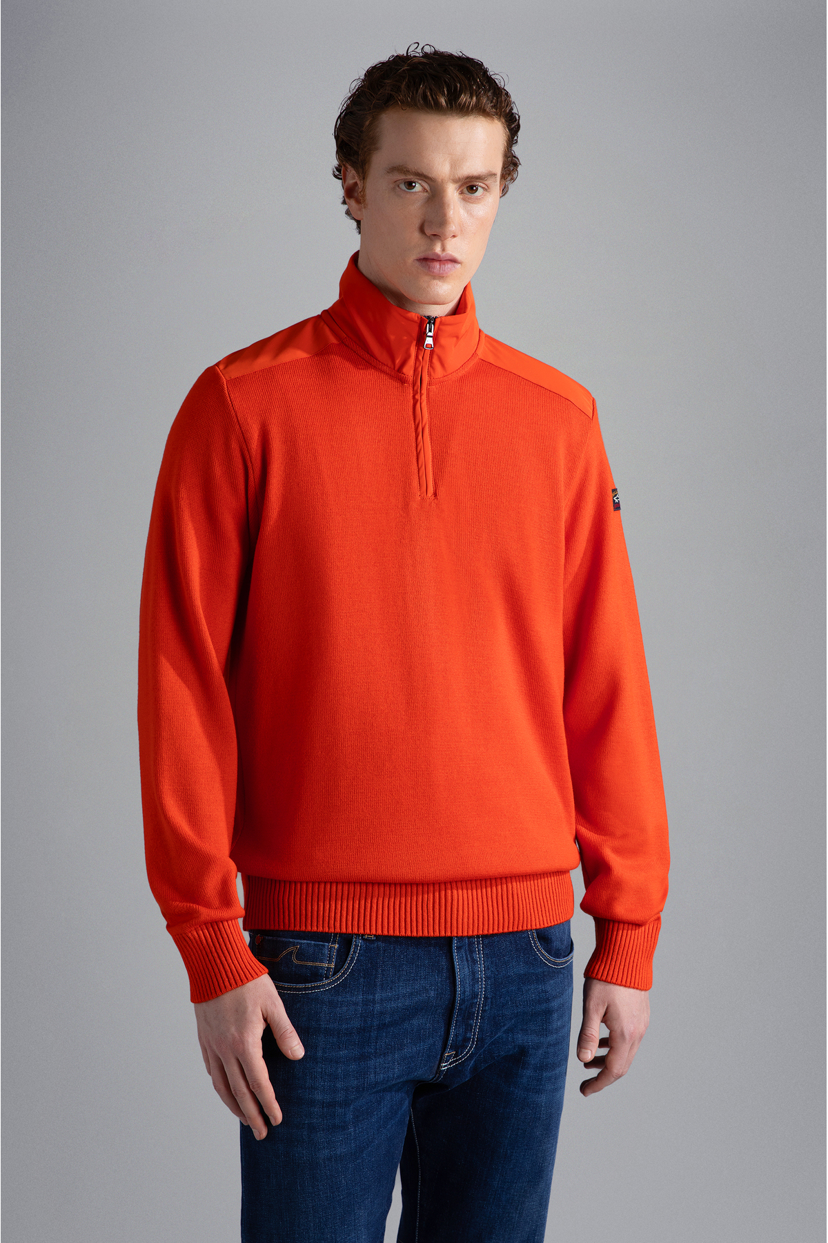 PAUL&SHARK MEN'S ZIPPED PULLOVER C.W. WOOL