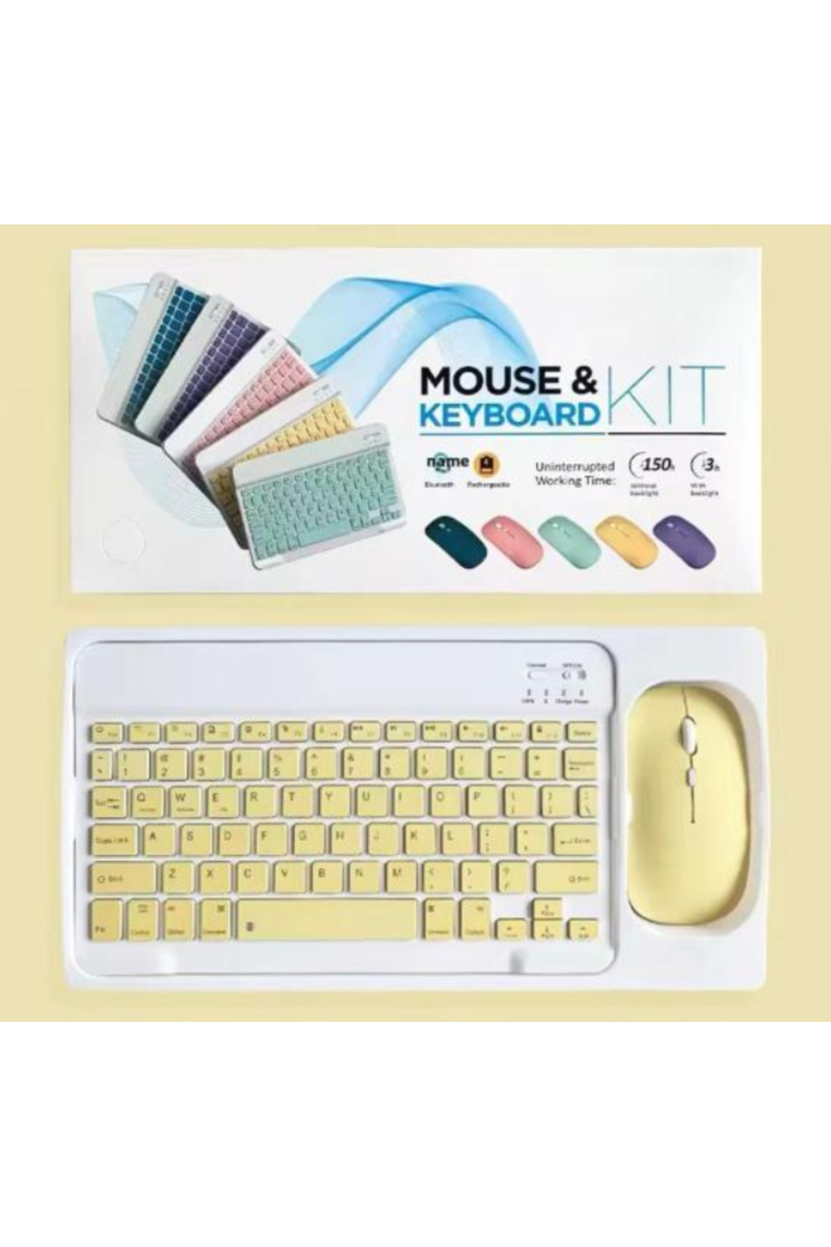 Epilons ZR20Km Sarı Kablosuz Klavye Mouse Set