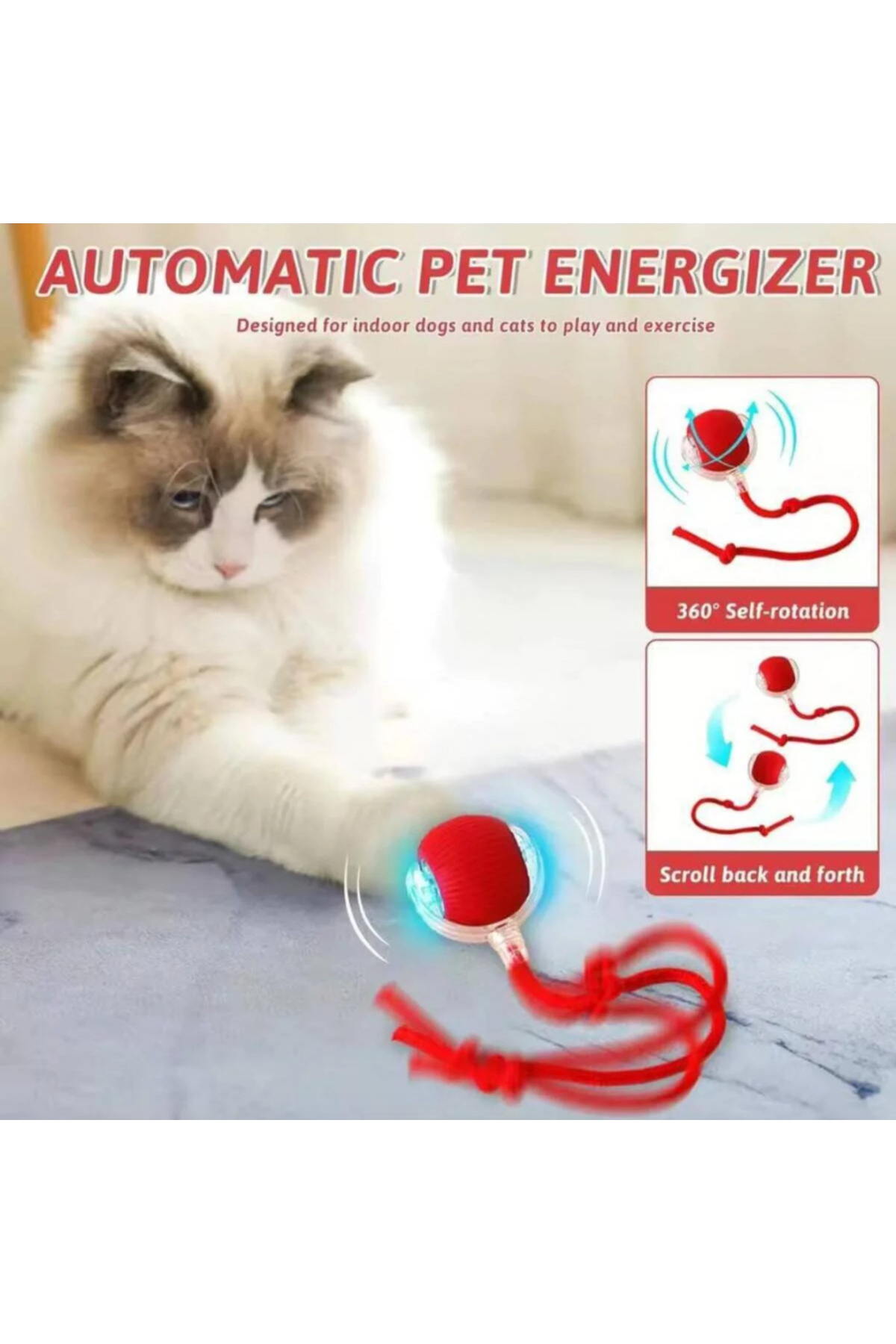 mywarehouse Akıllı Şarjlı Hareketle Aktifleşen Kedi Oyuncağı