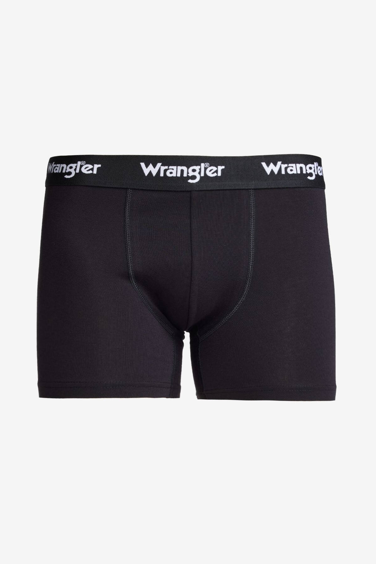 باکسرهای انعطاف پذیر پنبه ای مشکی برش منظم منظم Wrangler