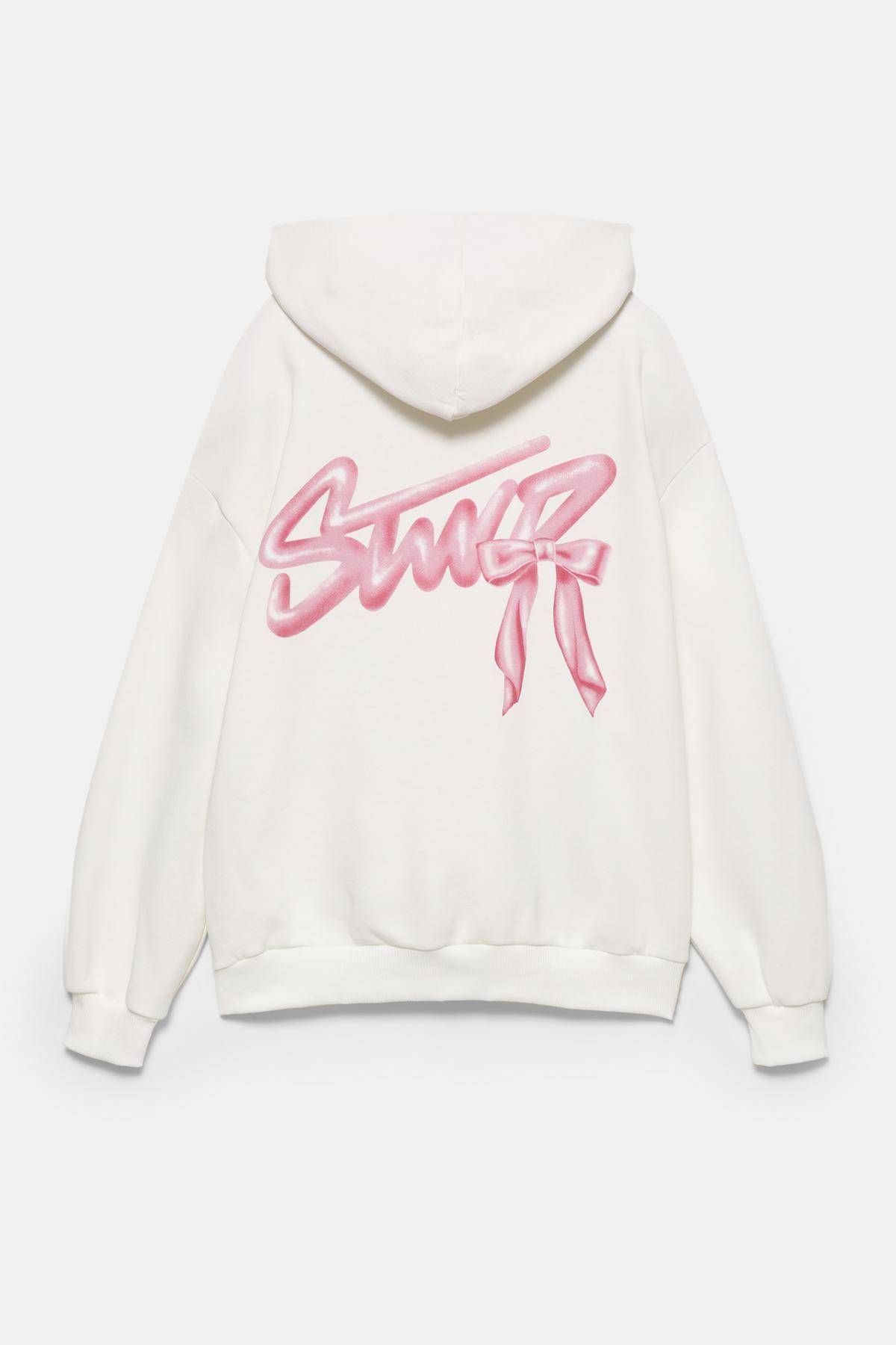 Pull & Bear  Fiyonk grafikli kapüşonlu sweatshirt - Görsel 7