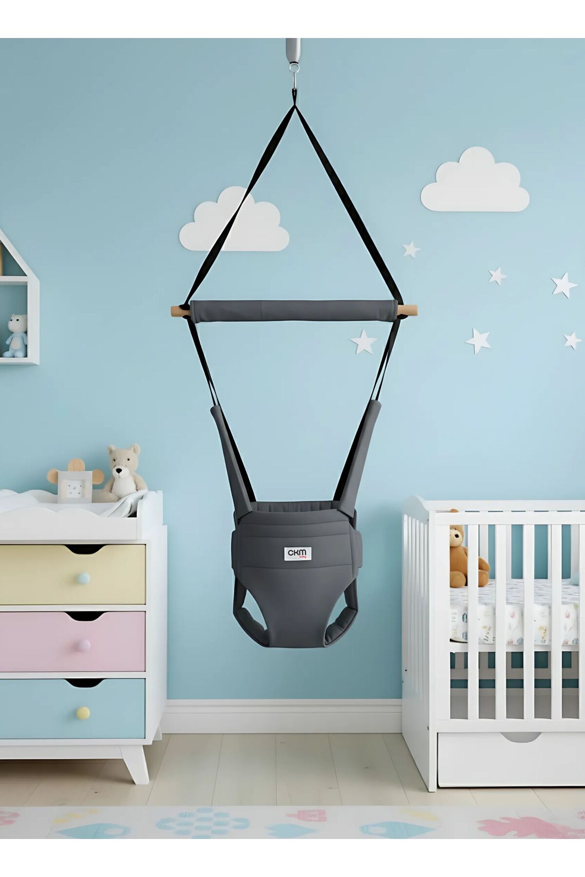CKM Baby Hoppala Zıpzıp , Bebek Gelişimine Etkili , Yaylı Yüz Korumalı Bebek Salıncağı fotoğrafı 4 (önizleme)