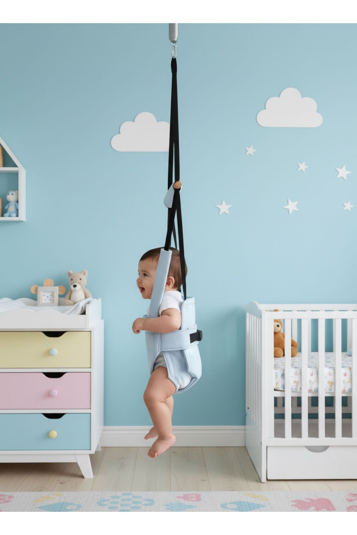 CKM Baby Hoppala Zıpzıp , Bebek Gelişimine Etkili , Yaylı Yüz Korumalı Bebek Salıncağı fotoğrafı 2 (önizleme)
