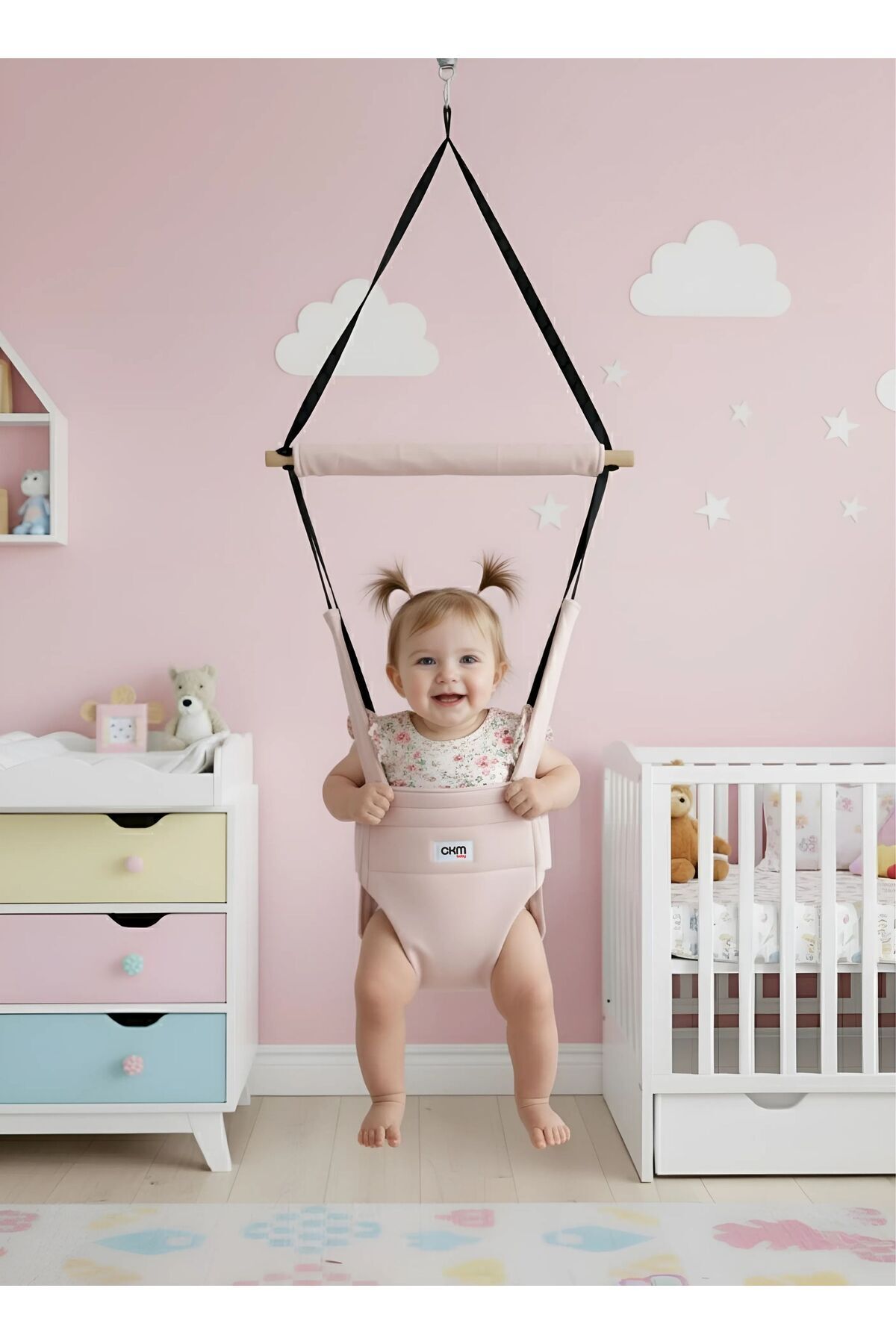 CKM Baby Hoppala Zıpzıp , Bebek Gelişimine Etkili , Yaylı Yüz Korumalı Bebek Salıncağı