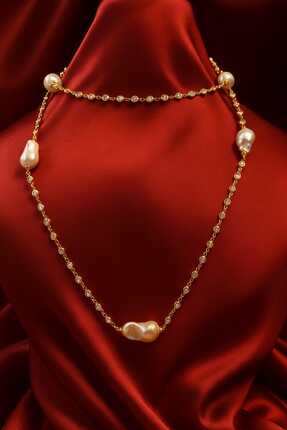 limon jewellery 925 Ayar Gümüş İnci Zirkon Taşlı Kolye