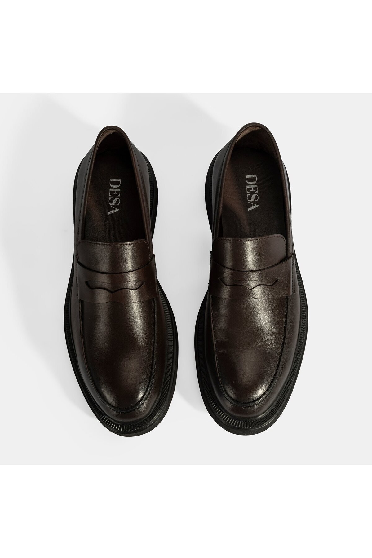 Desa Erkek Kahve Deri Loafer görsel 7