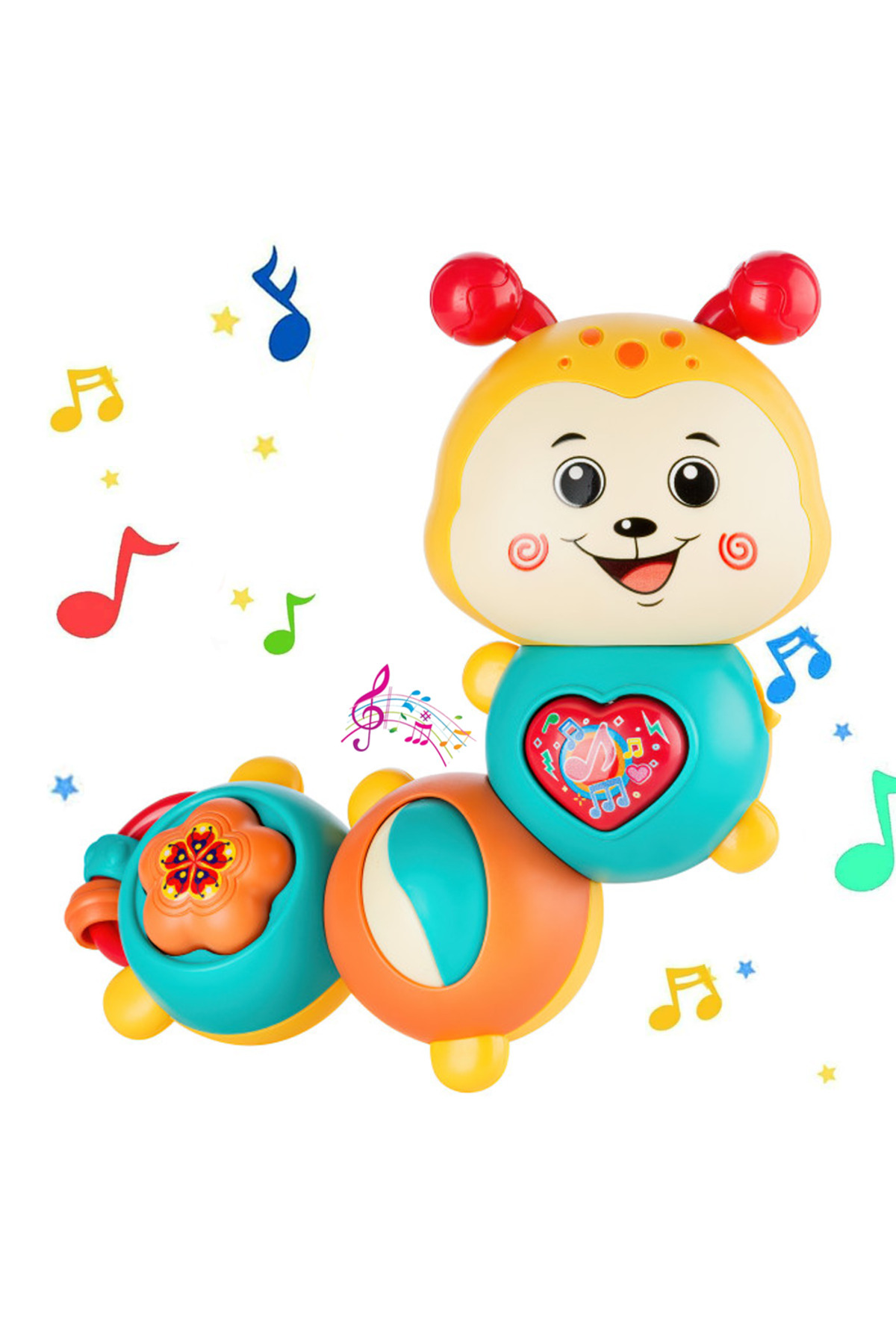 RCO Jucarie interactiva cu functie de rotire 360 de grade si lumini, Omida, 23x8 cm, +12 luni, WW7004-A