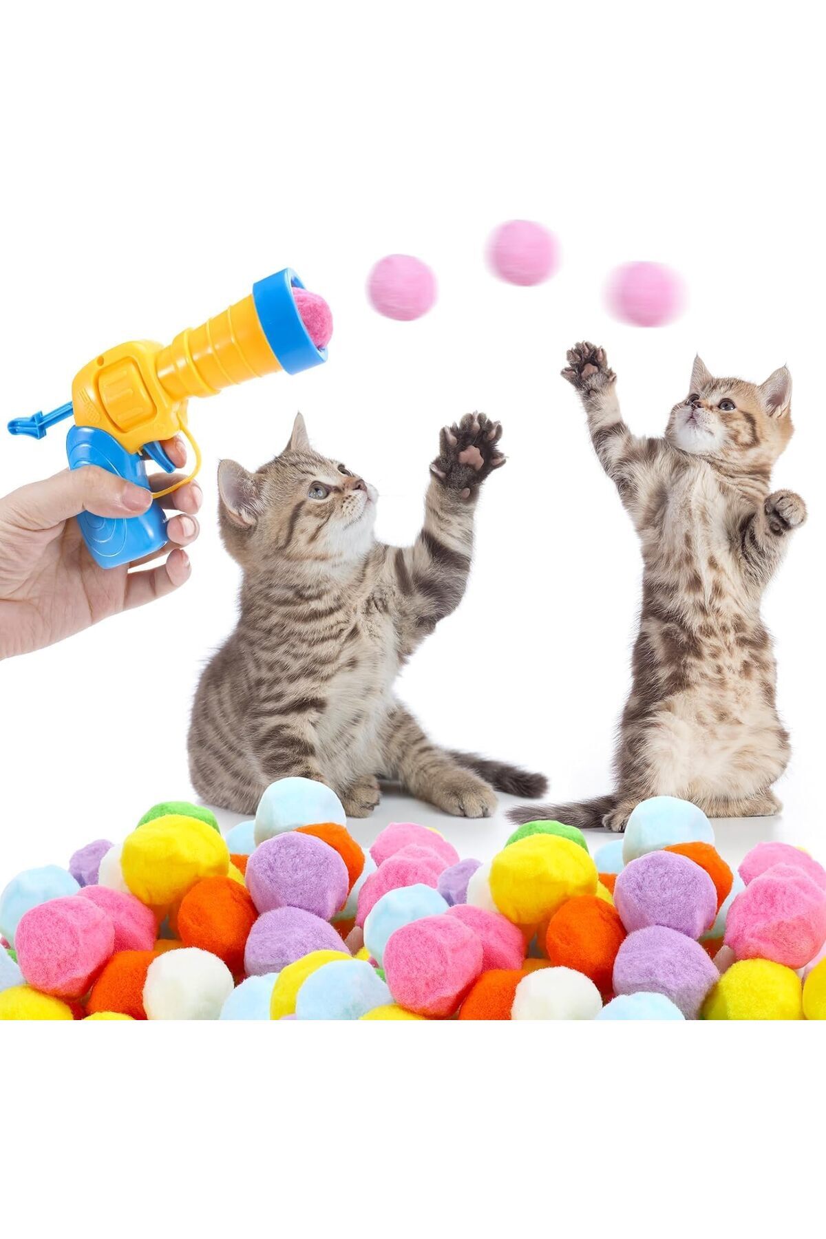 Rexon EVO Evcil Hayvan Top Fırlatma Tabancası ve Oyuncağı - 10 Adet Peluş Top